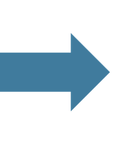 A blue arrow pointing to the right on a white background.