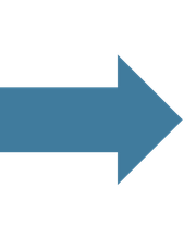 A blue arrow pointing to the right on a white background.