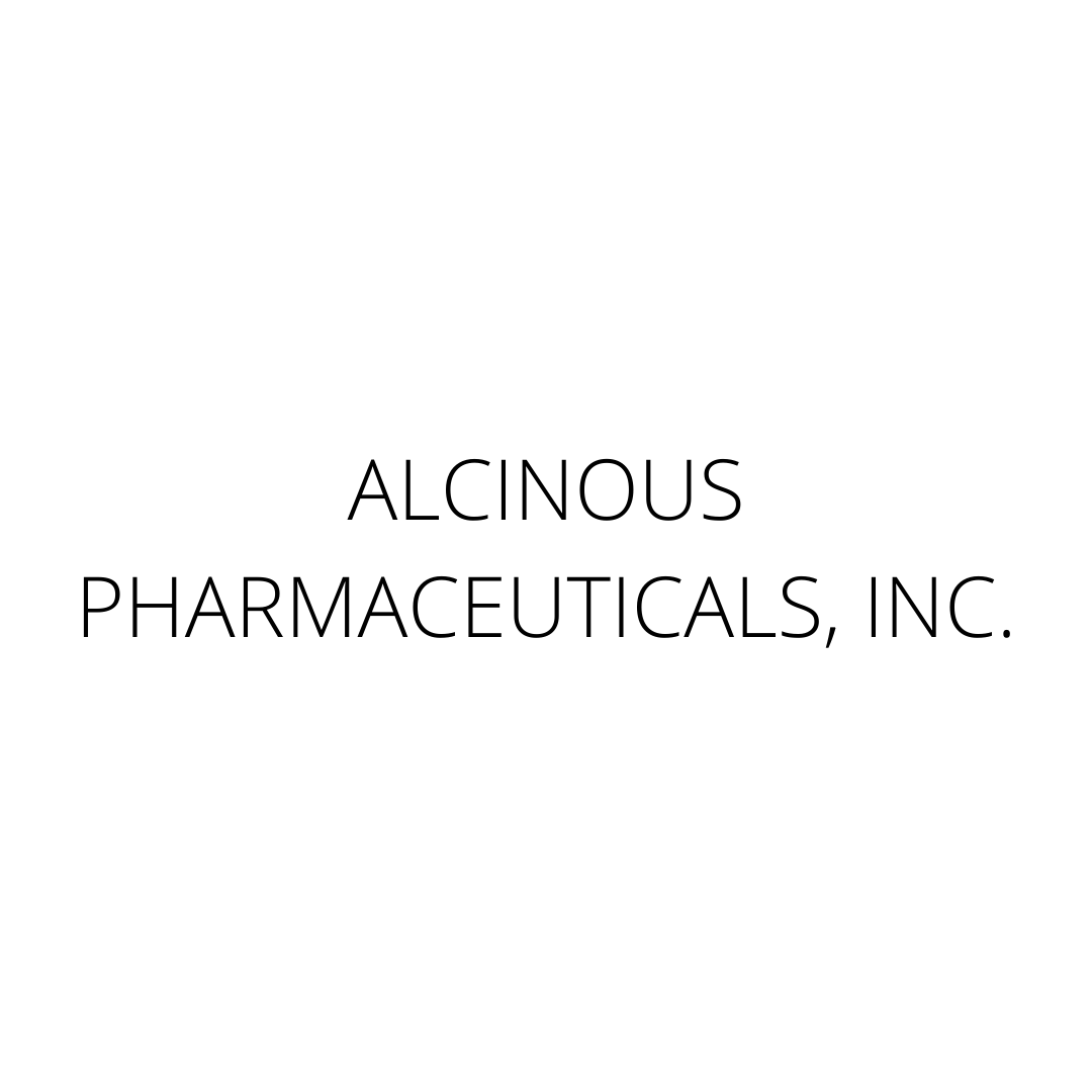 the logo for alcinous pharmaceuticals , inc. is on a white background .