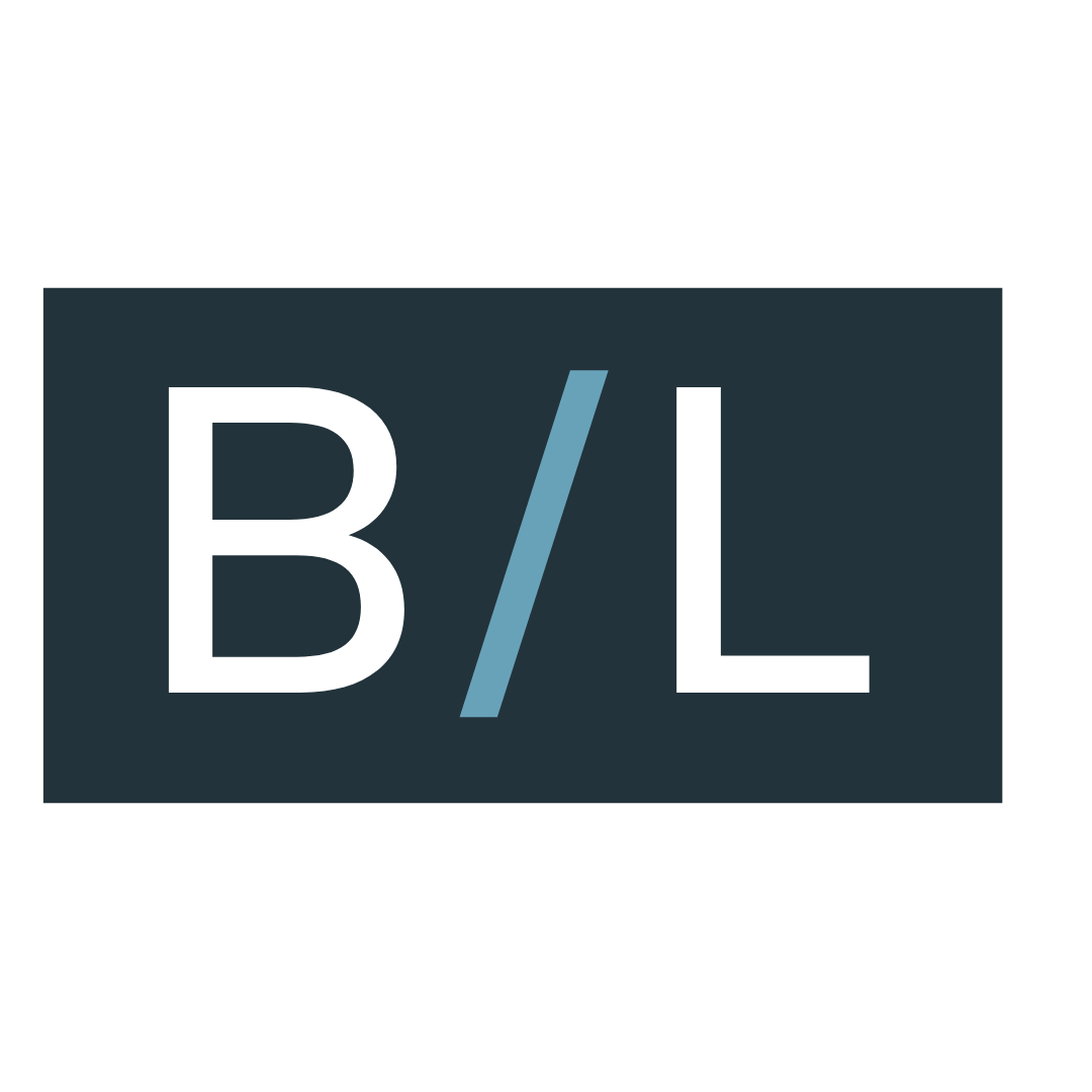 a logo for a company called b / l .