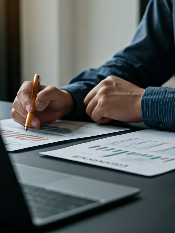 A person is writing on a piece of paper with a pen.