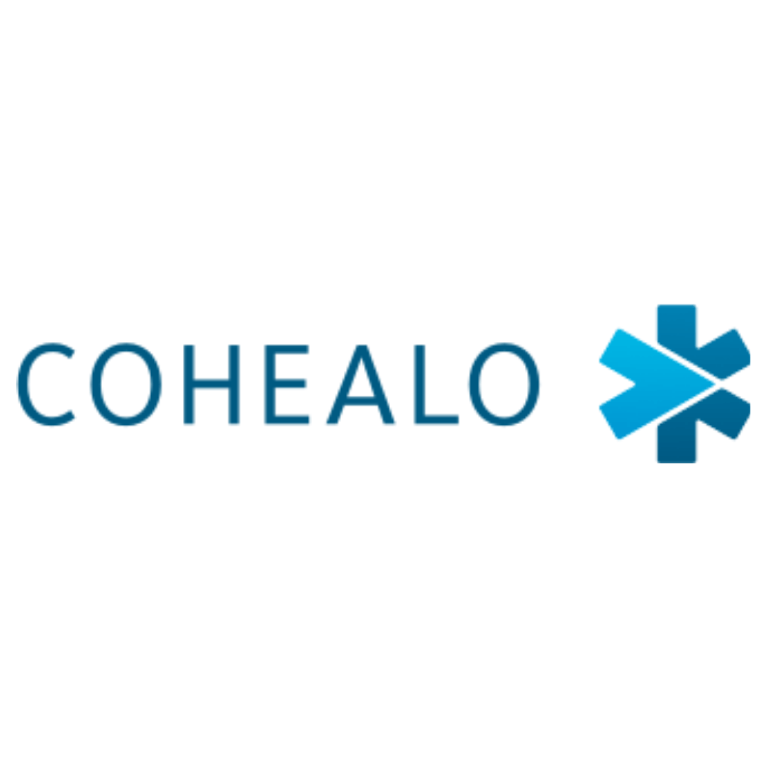 the cohealo logo has a blue star on it