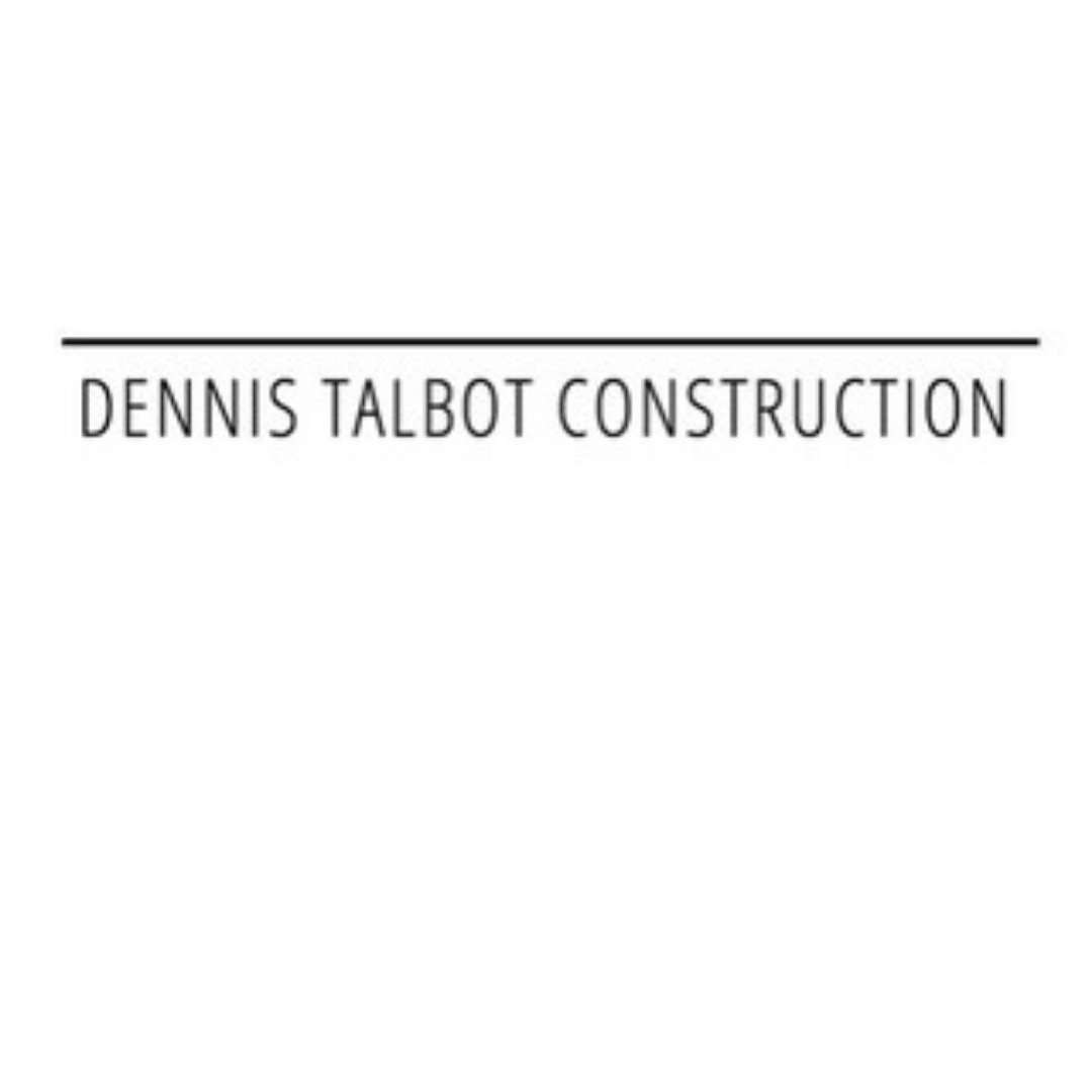 a logo for dennis talbot construction is shown on a white background .