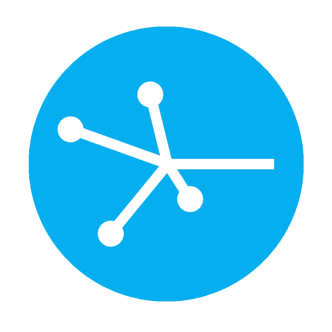 a blue circle with a white star in it