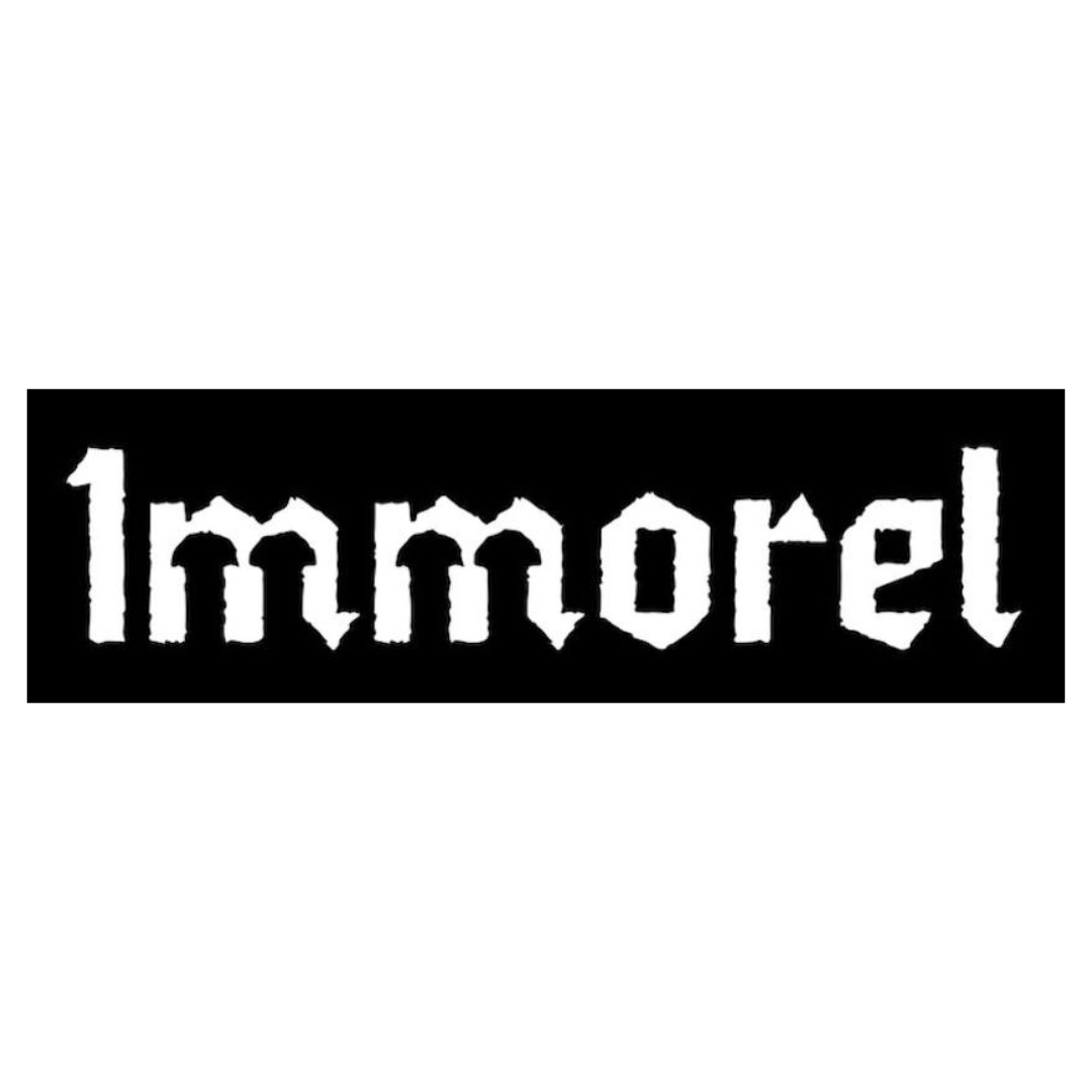 the word immorel is written in white on a black background .