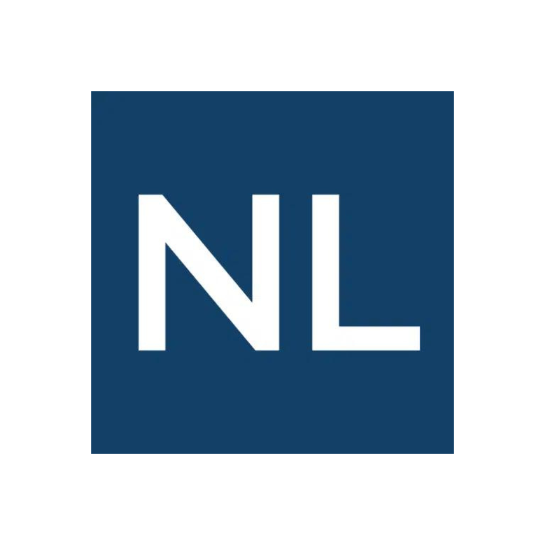 a blue square with the letter nl on it