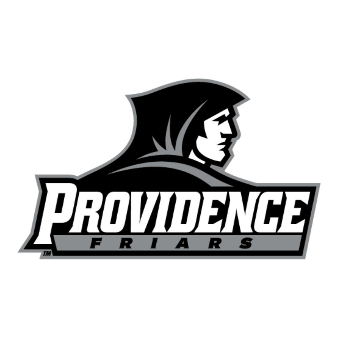the providence friars logo is black and white and shows a man in a hood .