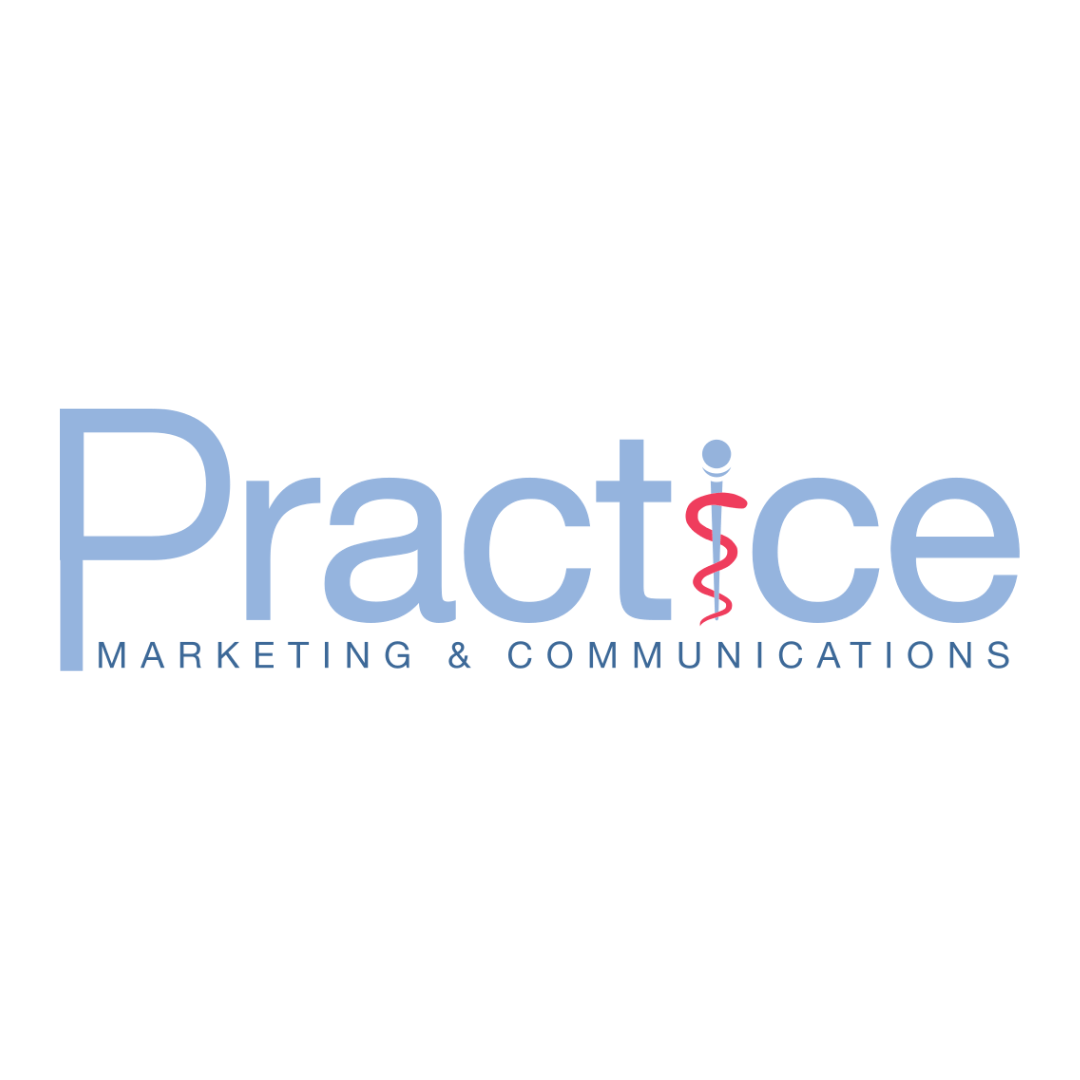 a logo for practice marketing and communications