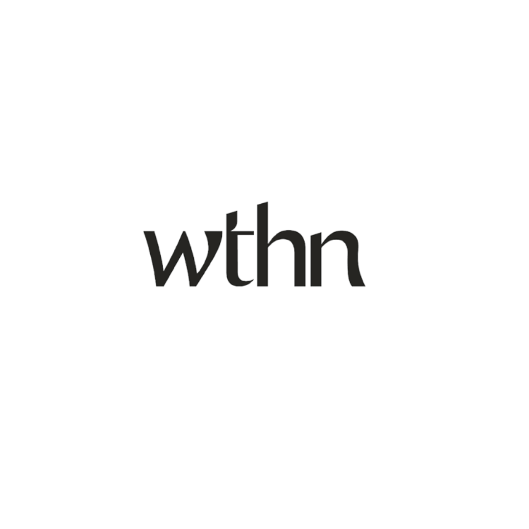 a black and white logo for wthn on a white background .