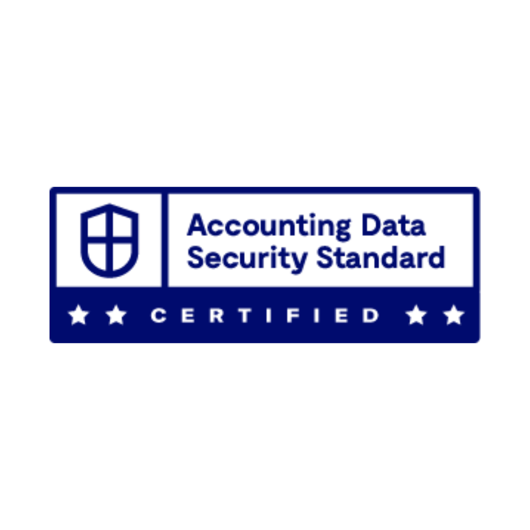 the logo for the accounting data security standard is certified .