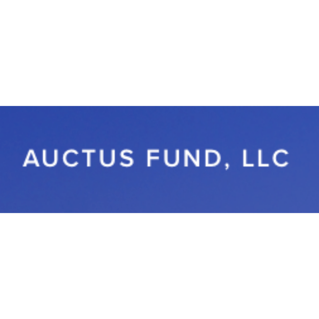 a blue sign that says auctus fund llc on it