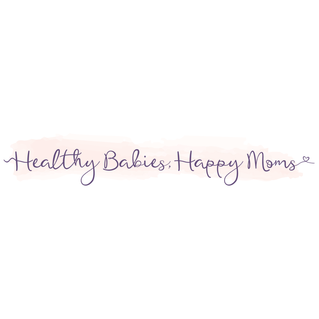 a logo for healthy babies : happy moms .