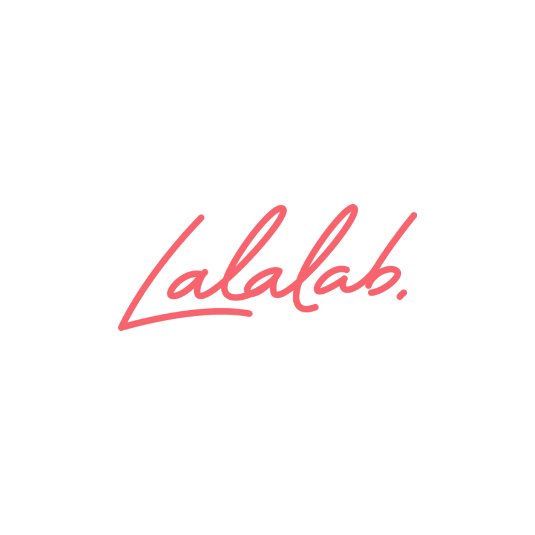 a logo for a company called lalalab with a white background