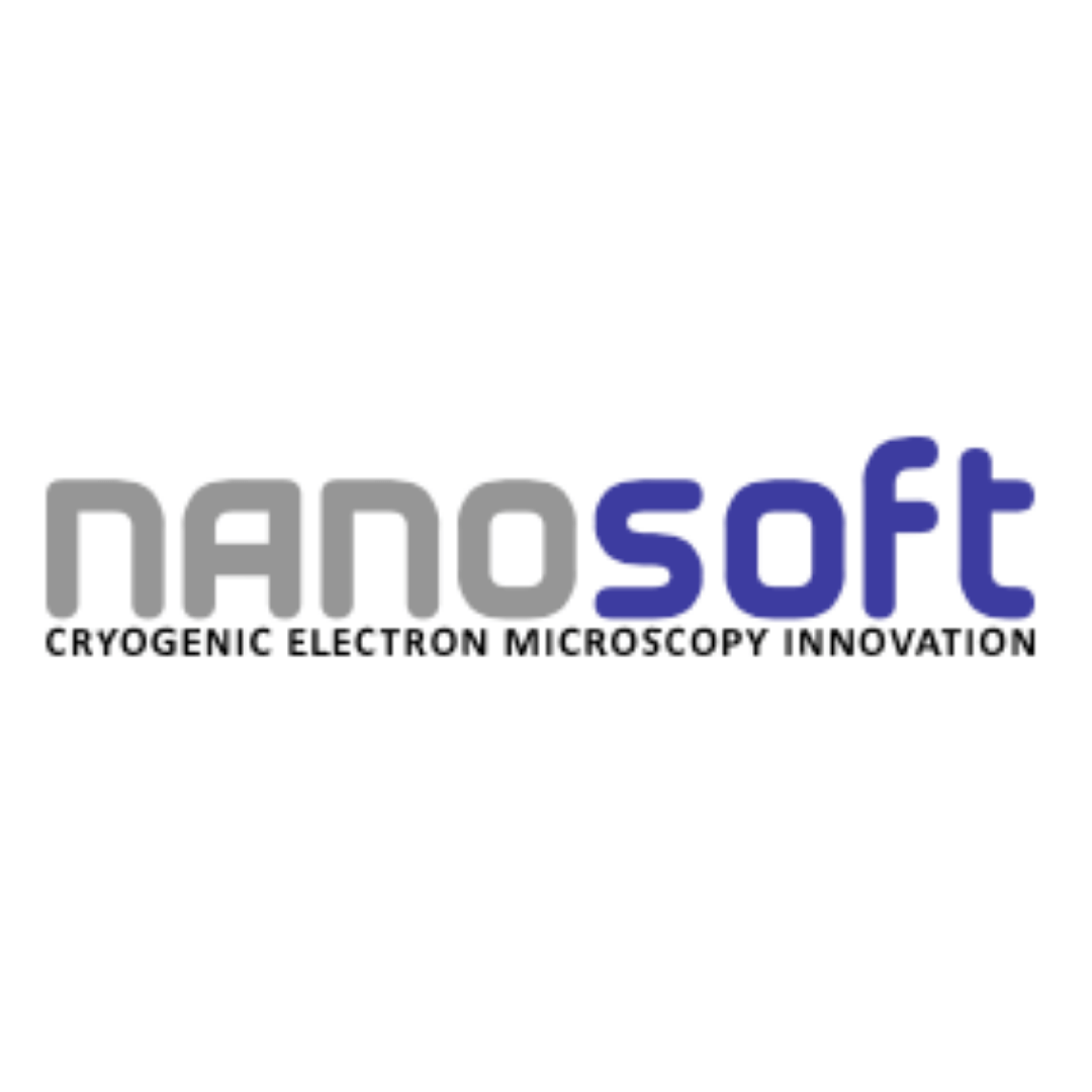 a logo for nanosoft cryogenic electron microscopy innovation