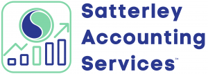 The logo for satterley accounting services has a graph on it.