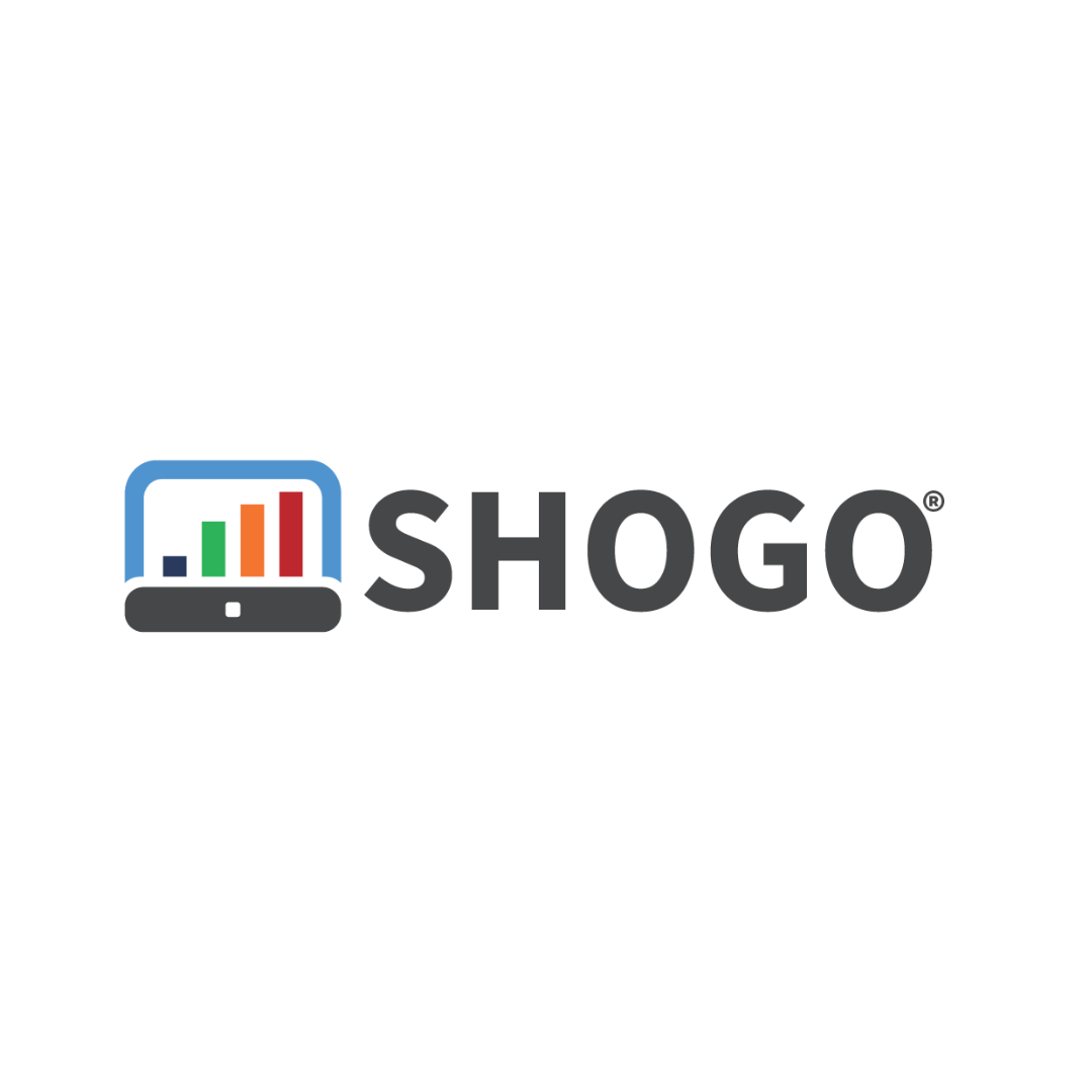 The logo for shogo is a laptop with a graph on it.
