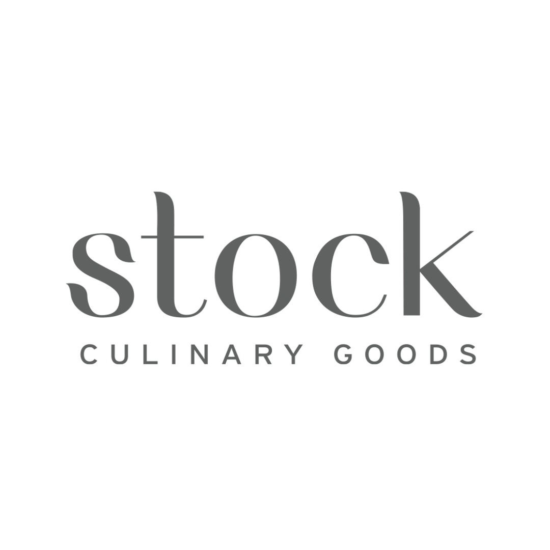 a stock culinary goods logo on a white background .
