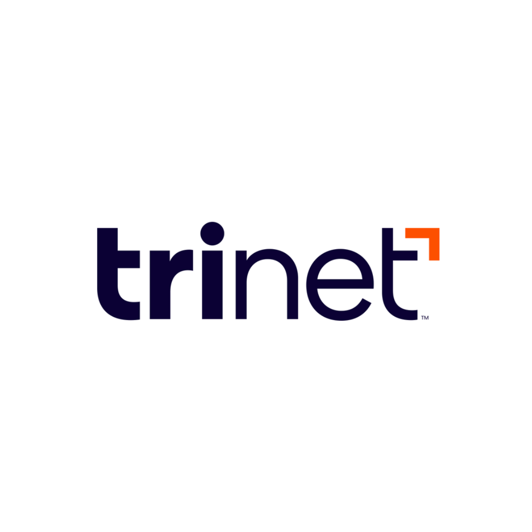 A logo for a company called trinet on a white background.