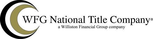 WFG National Title Company logo. The logo features a gold and black crescent design with text.