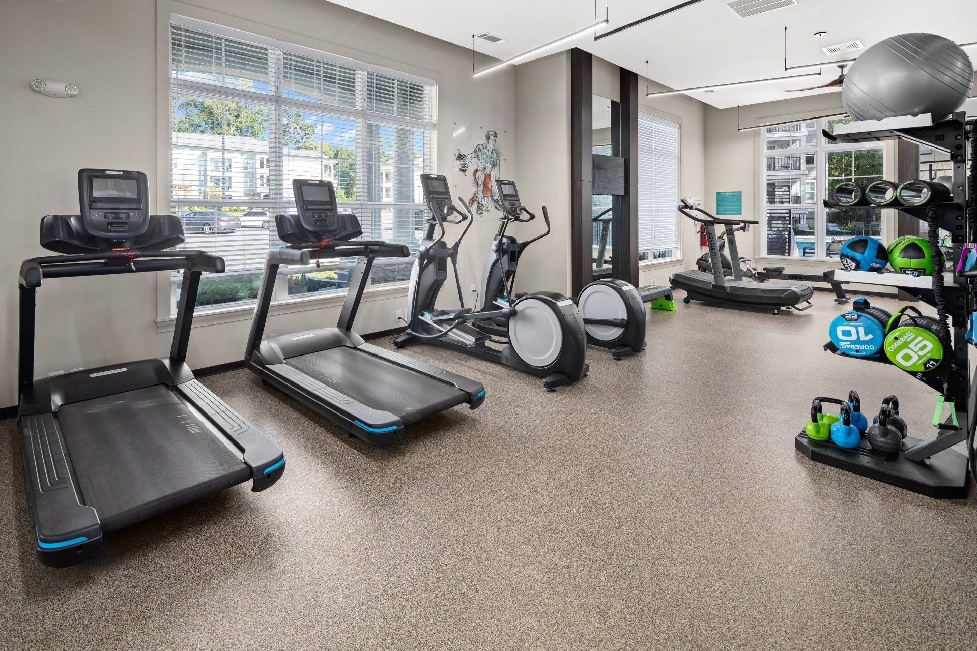 Fitness center at Boulders Lakeside.