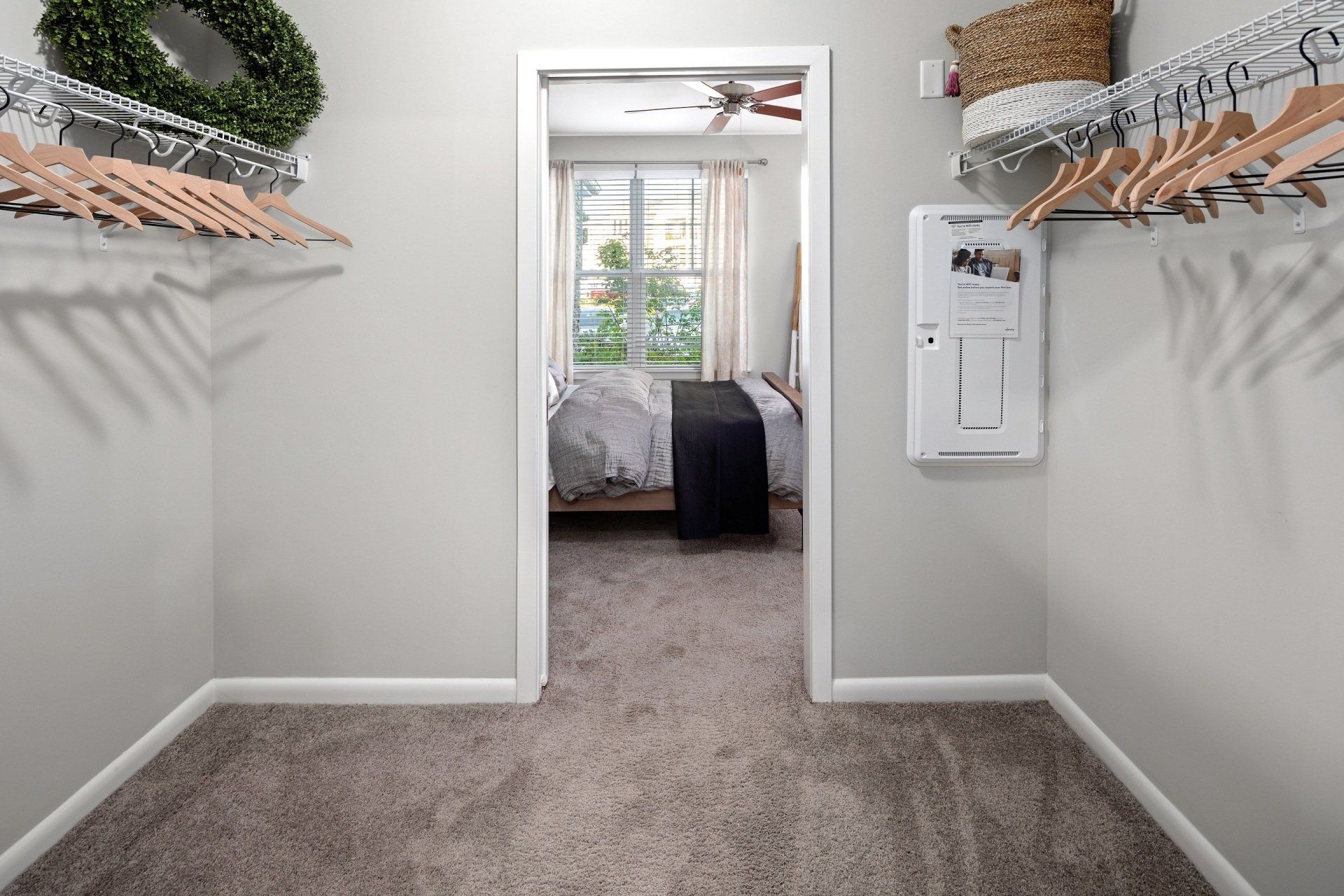 Walk-in closet at Boulders Lakeside.