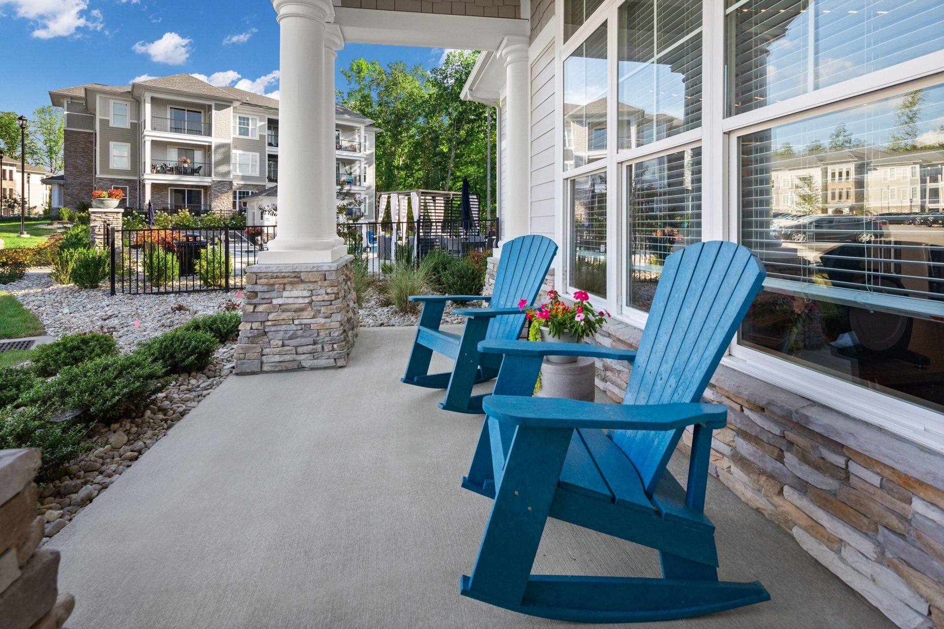 Porch chairs at Boulders Lakeside.