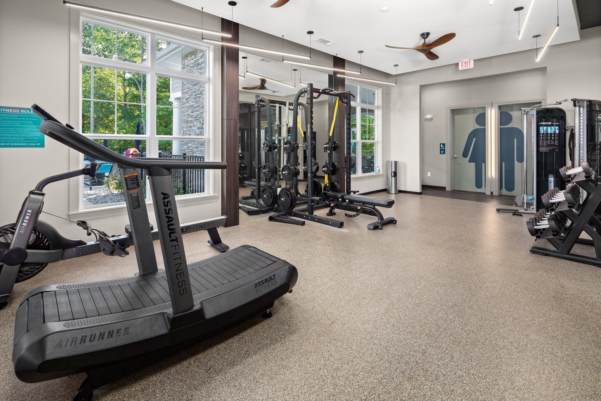 Fitness center at Boulders Lakeside.