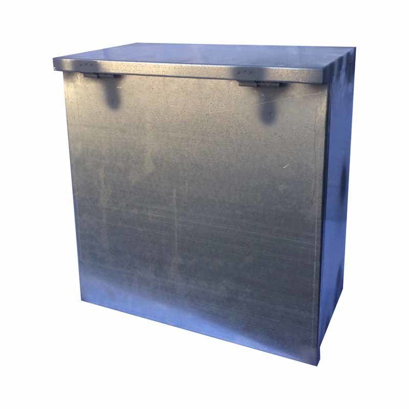 wide square metal box