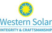Logo: Yellow sun in a blue circle above 