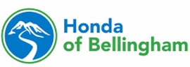 Honda of Bellingham logo: Blue circle with mountains and river, with 