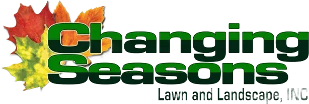 Changing Seasons Lawn and Landscape, Inc. logo with white text on a green background.