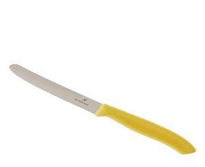 Victorinox 4-inch rounded tip knife with serrated blade and plastic handle