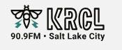 KRCL logo with bee and lightning bolts, 