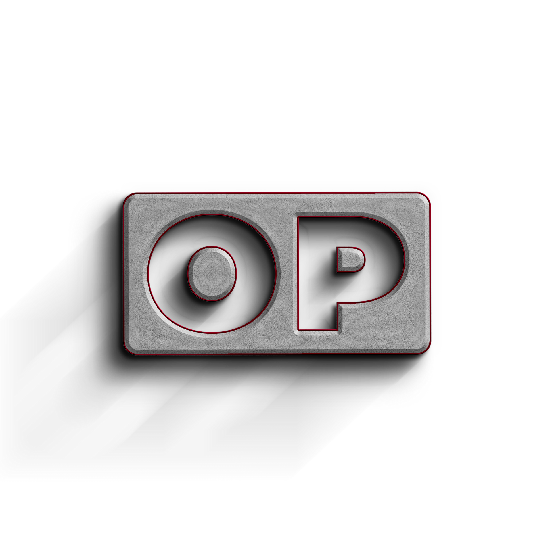 The word op is on a white background