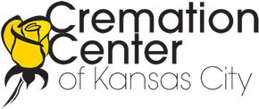 Logo for Cremation Center of Kansas City with yellow urn icon and black text