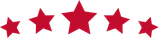 A row of red stars on a white background.