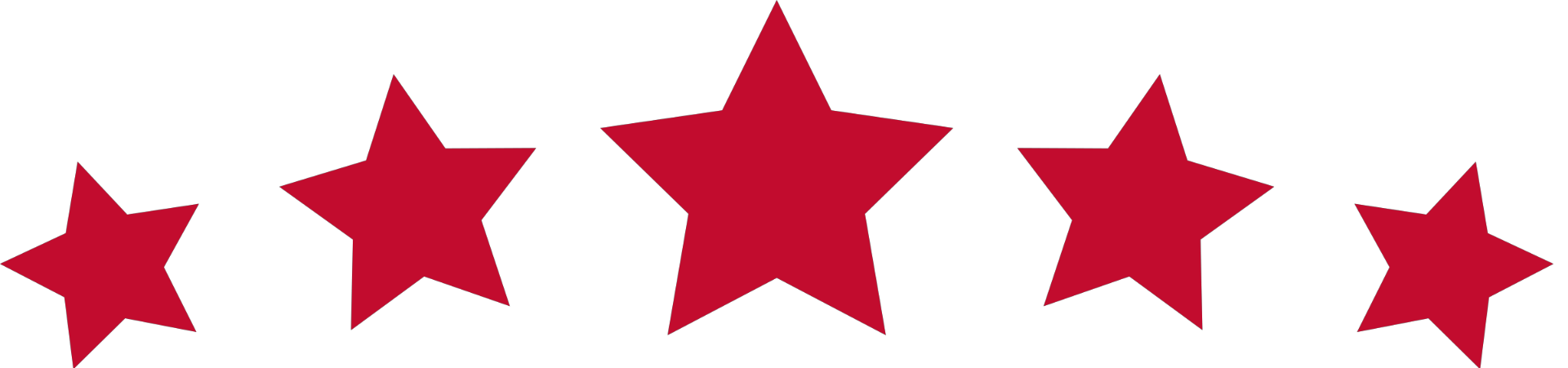 A row of red stars on a white background.