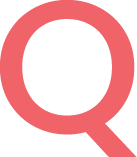 Red outline of the letter Q.