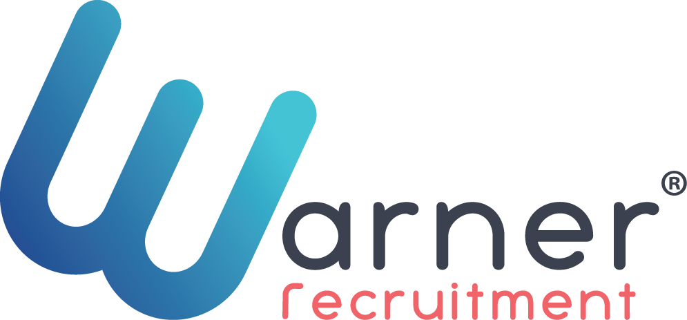 Logo for Warner Recruitment: Blue square with white 