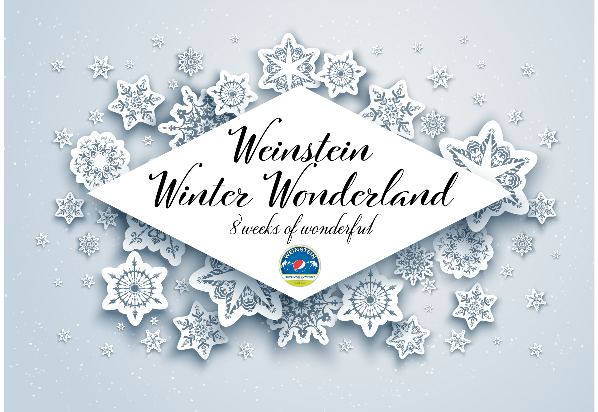 A snowflake themed design with the words Wonderful Winter Wonderland