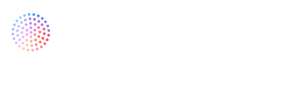 A white background with a rainbow colored circle on it.