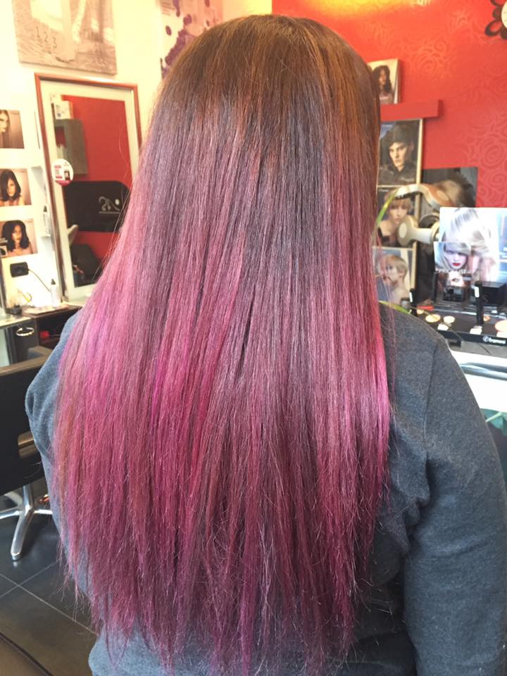 Colorazione degradé rosa