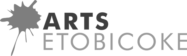 A black and white logo for the arts etobicoke