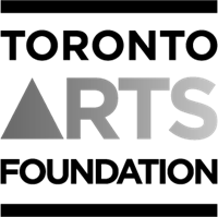 The logo for the toronto arts foundation is black and white.