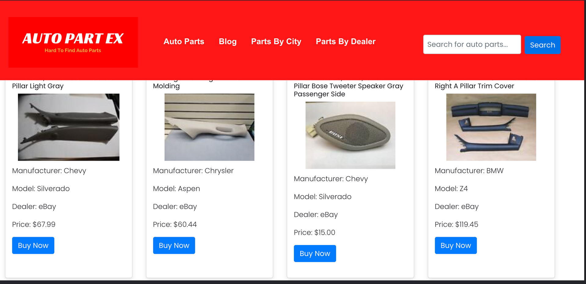 auto part ex oem auto part aggregation is underway, we are aiming at a few million listings