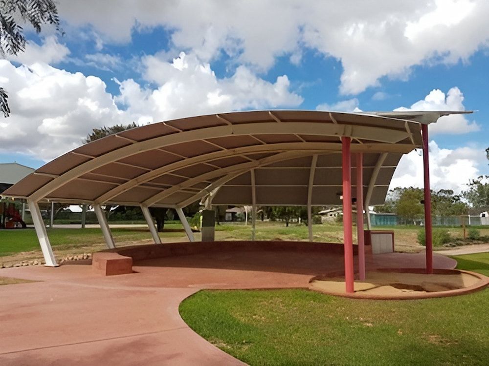 A Covered Area In A Park With A Blue Sky — Jakes Steel & Welding in East Arm, NT
