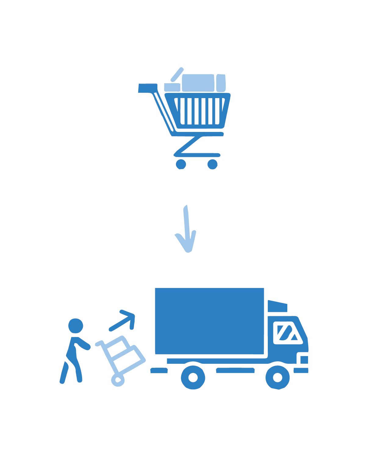 Three cardboard boxes are sitting on top of each other on a table.