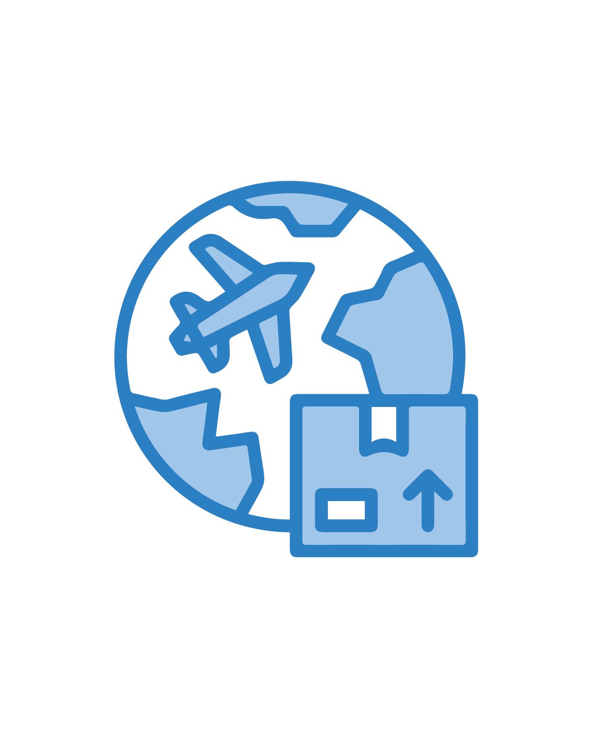 Three cardboard boxes are sitting on top of each other on a table.