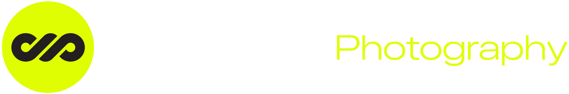 Logo with yellow circle, black symbol, and light green text 