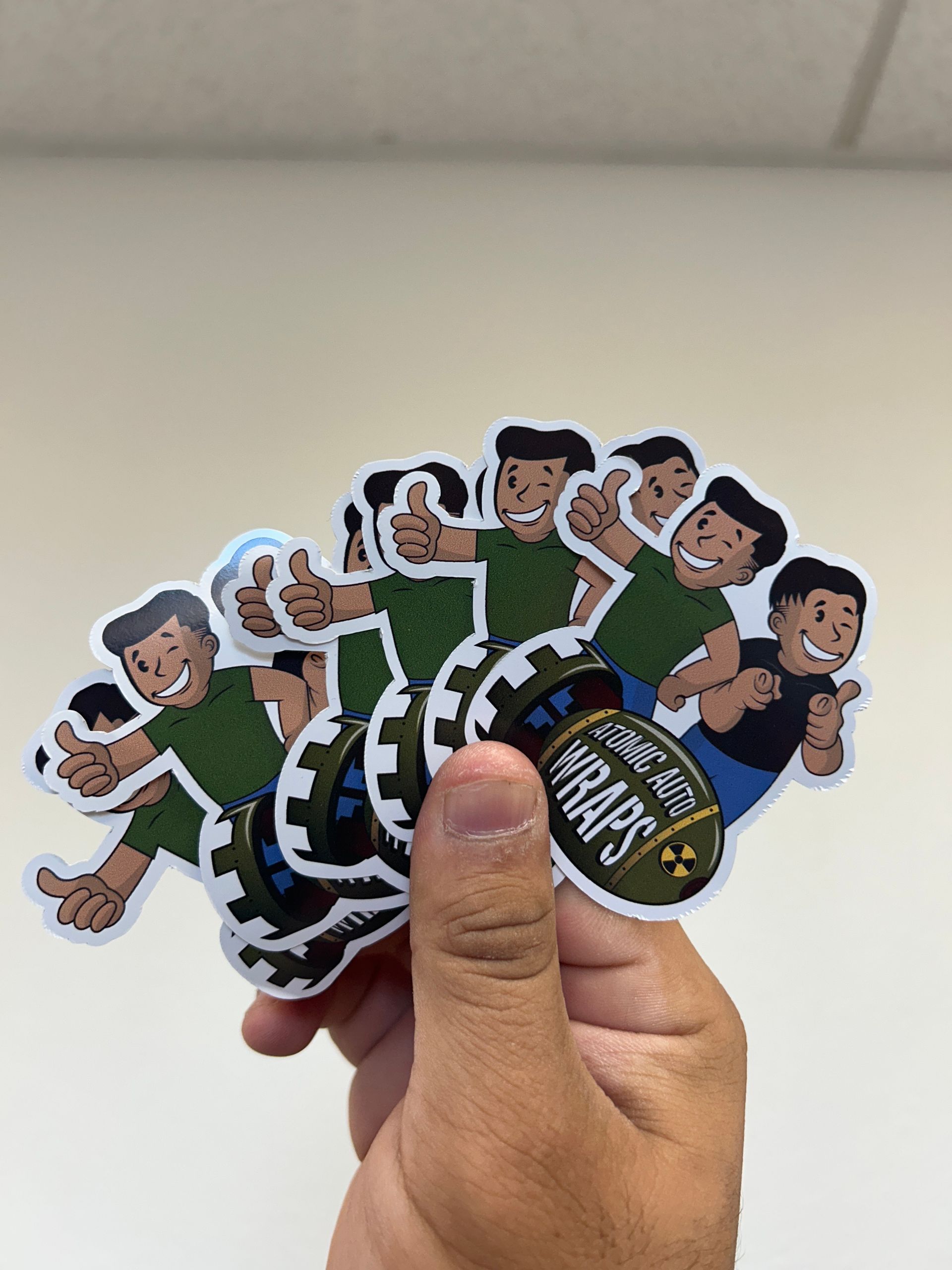 A blue and yellow car with a honeycomb design on it